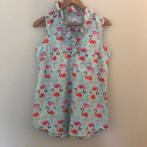 Mud Pie Womens Whitney Sleeveless Flamingo Tunic